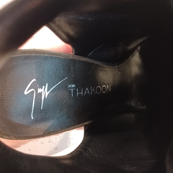 GIUSEPPE Zanotti x Thakoon peep toe ankle bootie heels with laces shoes - Picture 9 of 11